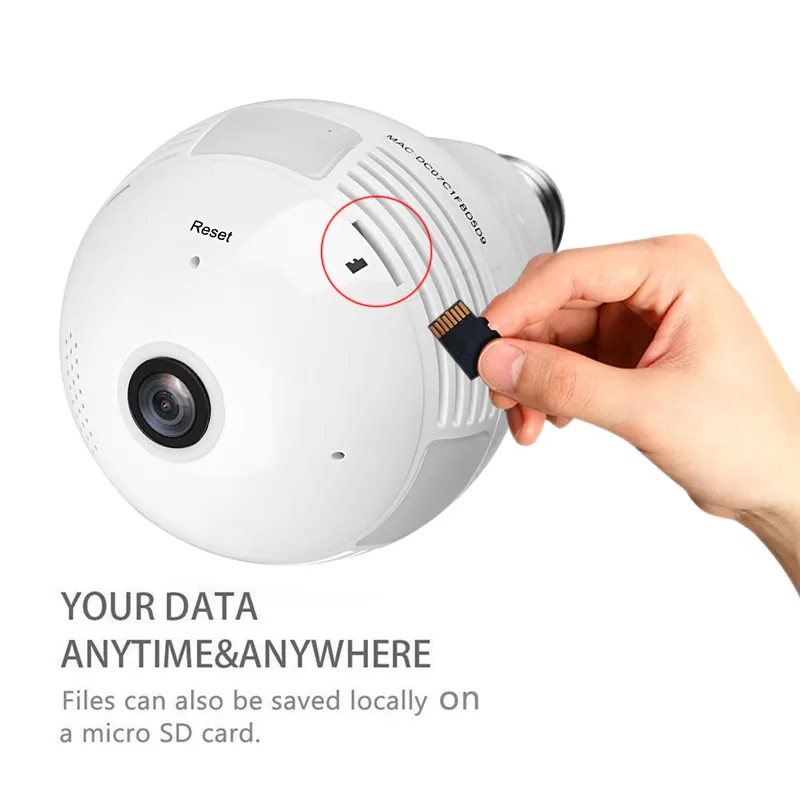 Hot LED Glühbirne WIFI Kamera 360 Grad Wireless Hause Kamera Birne Lampe  Fisheye Panorama Überwachung Überwachungskamera Mobile APP gesteuert
