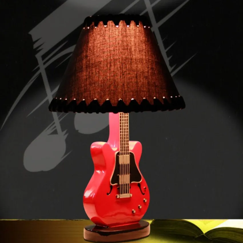 1Piece Novità Lampada da tavolo Lampada per chitarra Lampada da tavolo Scrivania Idea regalo unica per gli amanti della chitarra Decorazioni per la casa Illuminazione a LED per interni