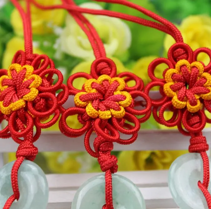 Sunflower jade Chinese knot pendant vertical soft clothing key tassel hanging ear about 33cm long FD13