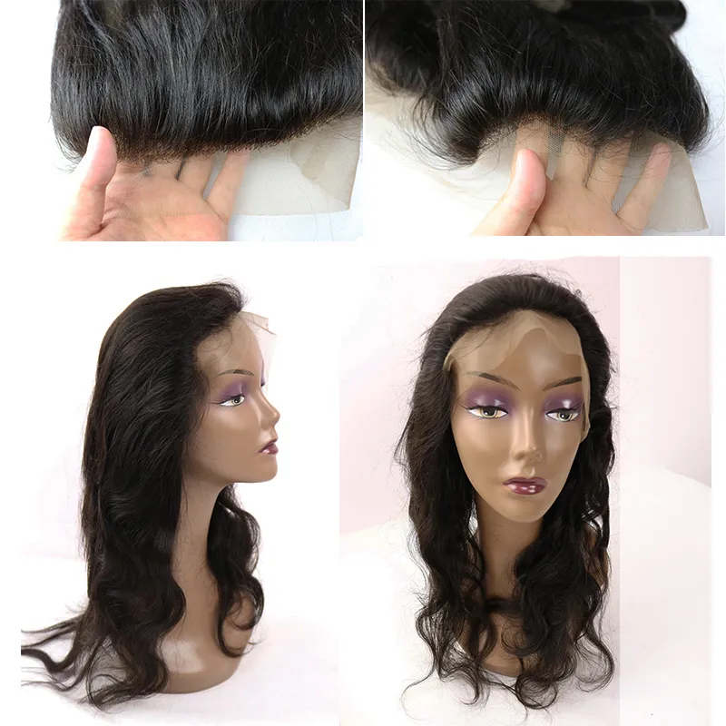 Grade 10a Remy Extensões de cabelo humano onda do corpo e em linha reta cabelo malaio 360 Encerramento com cabelo peruano Pacotes Brazilian 360 Lace frontal