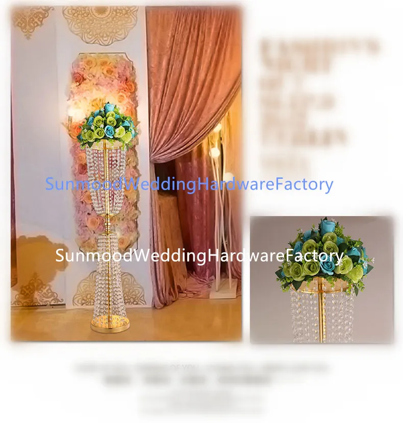 Factory Artificial flower wall crystal bead backdrop for Wedding decroation