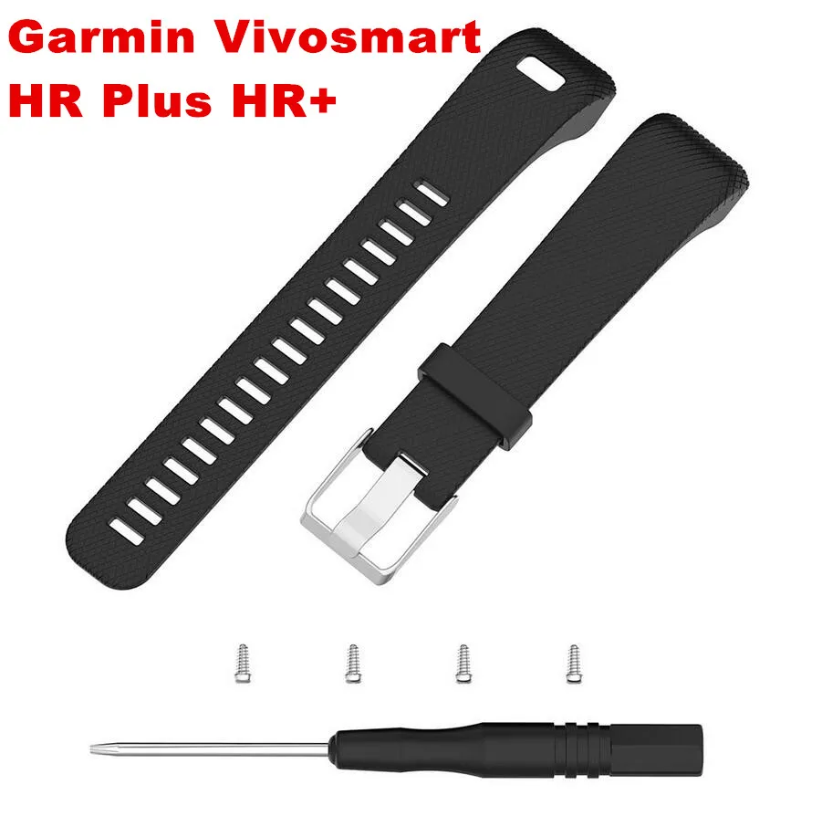 Силиконовые резиновые ремешки ремешок браслет с отверткой Srews для Garmin Vivosmart HR+ плюс фитнес-часы