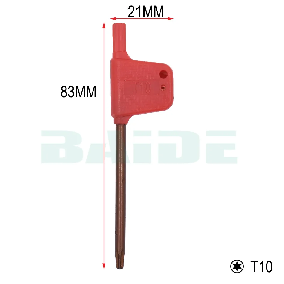 T6 T7 T9 T10 T15 T20 Torx śrubokręt klucza kluczowa Mała czerwona flaga Sterowniki śrubowe Narzędzia 1000 sztuk / partia