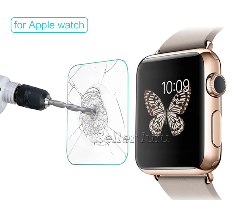 Dla 38 mm/42 mm Apple Watch 0,2 mm 2,5d 9H temperowany szklany iWatch Flim Screen Protector z opakowaniem odpornym