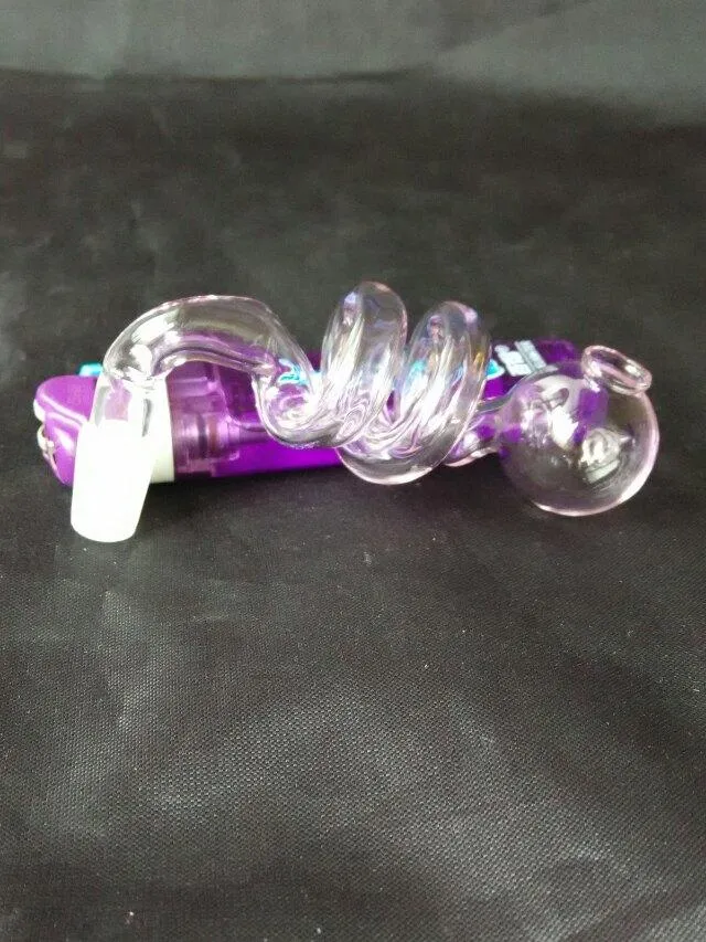 The new pink spiral glass pot Wholesale Glass bongs Oil Burner Glass Water Pipes Oil Rigs Smoking Free