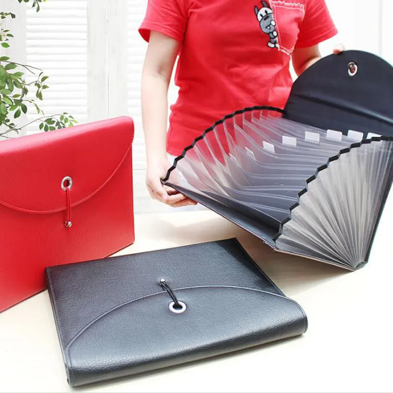 Fashion PU Leather File Bag Document Bag 33*24.7*4.5cm Documents Folder For A4 Office And School Supplies ZA6337