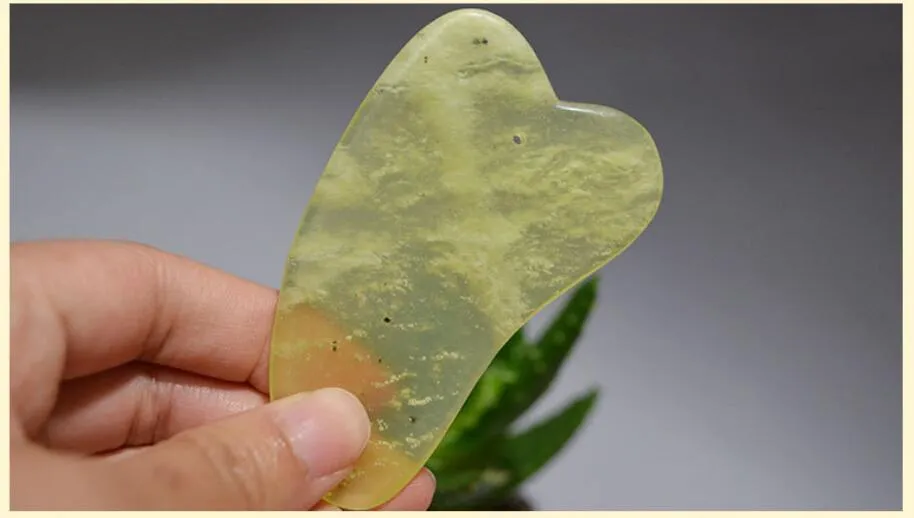 Herramientas de raspado de Jade Natural chino, herramienta de masaje para tratamiento Facial Gua Sha, masaje chino tradicional, herramientas para el cuidado de la salud