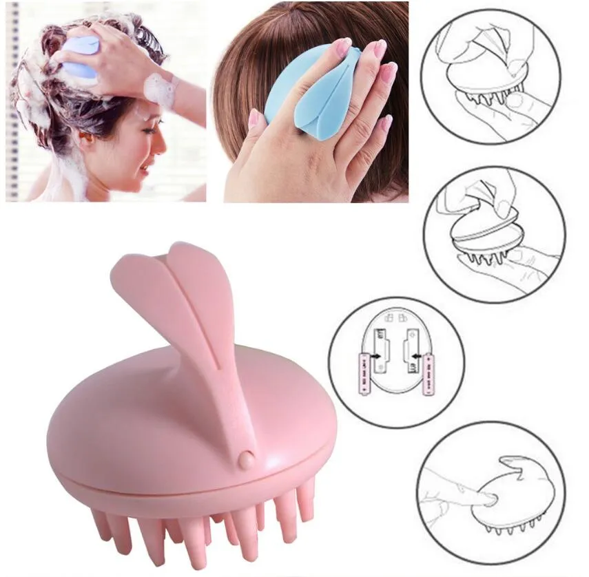Kopfhautmassage Haarbürste vibrierende Silikonkammmassagegerät Elektrische Haarbürste Kopf Wasserdichte Elektrische Massagebürste Massage Kamm