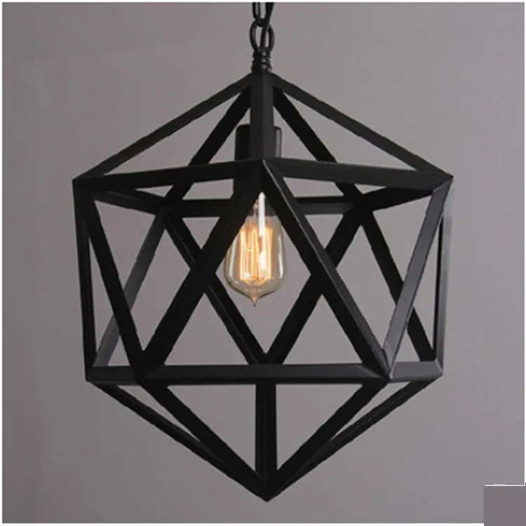 Vintage Loft Rustic Pendant Lighting With Diamond Steel