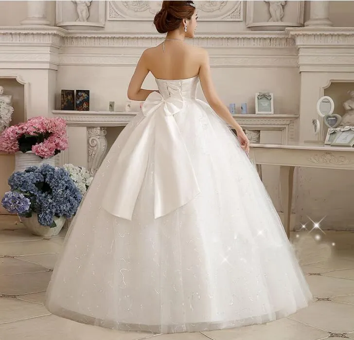 2018 Nouveau Printemps Et D'été La Robe De Mariée De Mariée Pour Enceinte Taille Haute Dentelle Style Coréen Robe De Mariée Avec Arc