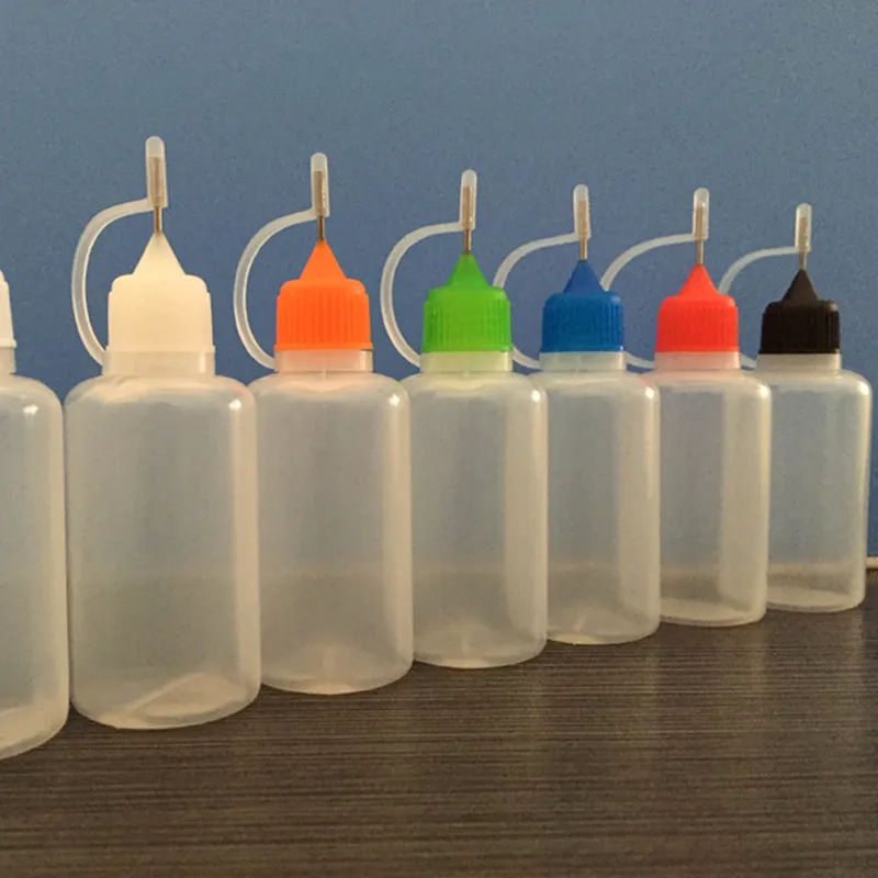 Empty Plastic Bottle With Metal Tips 5ml 10ml 15ml 20ml 30ml Droppers Bottle With Needle Cap For Liquid Eye Juice