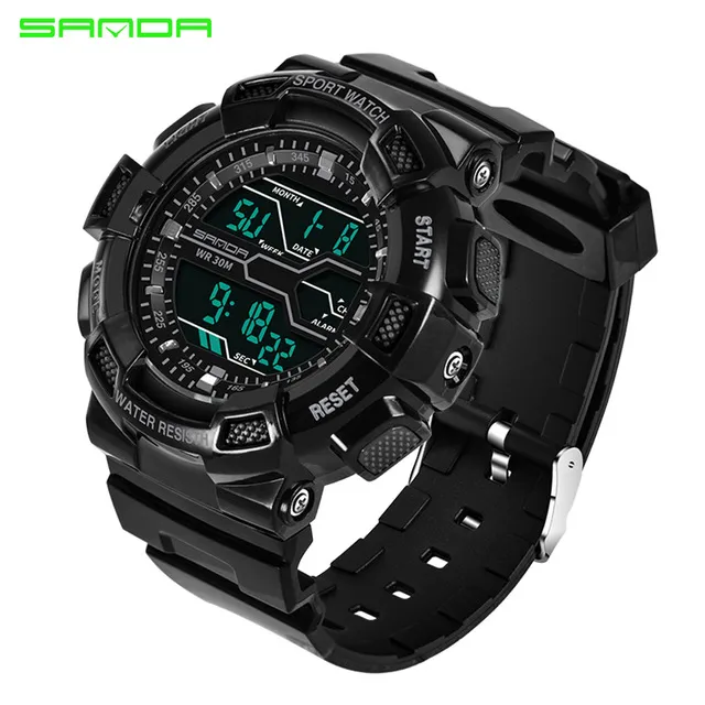 Mężczyźni Zegarki Sport Top Sanda Marka Męskie Wojskowe Zegarki Wojskowe Digital Led Electronic Man Wristwatches Relogio Masculino