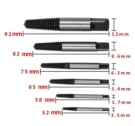 5 Pièces 3.5mm 12mm Extracteur De Vis Jeu De Guides De Perçage