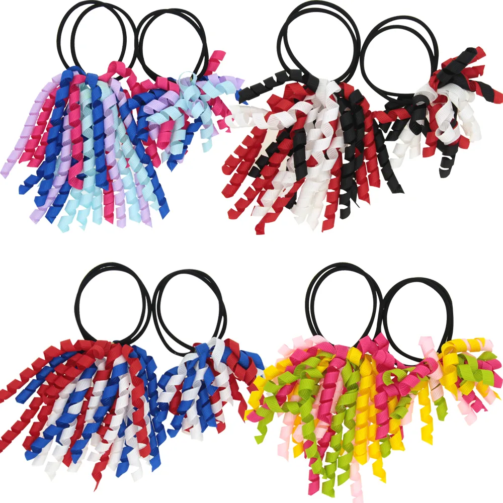 Colorful Curly Ribbon Extra Long Hair Ties For Mom And Baby Elastic