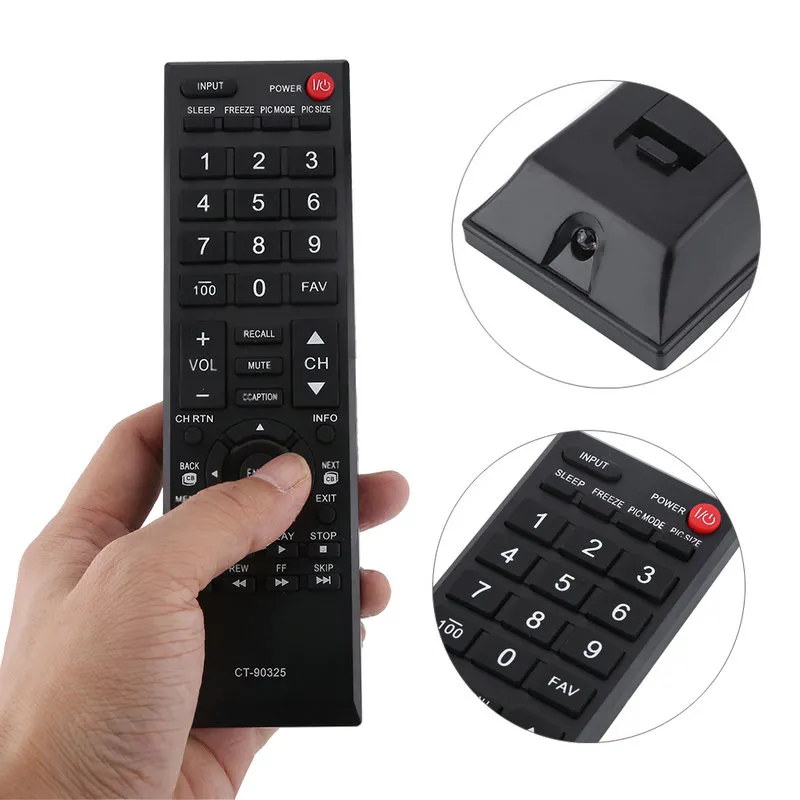 Ny fashionabla CT-90325 Remote Control Portable Controller för Toshiba LCD Smart TV Black