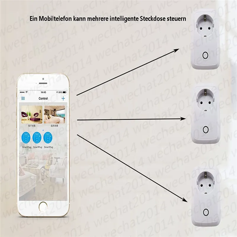 SMART WIFI Socket Plug Switch CN UK US EU-kontakt Remote Control Socket Outlet Timing Switch för Smart Home Automation