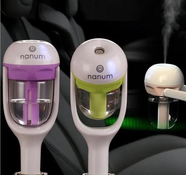 Nanum Auto Plug Air Luchtbevochtiger Purifier, VOERSCHULD ETSENTIALE OLIE Ultrasone luchtbevochtiger Aroma Mist Auto Geur Diffuser