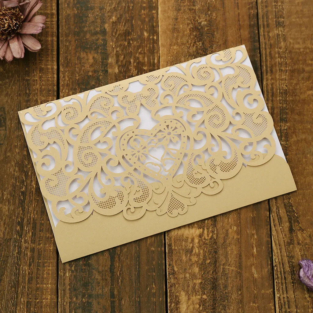 Customizable Laser Cut Laser Cut Invitation Sleeve With Lovers Gate