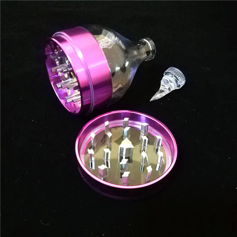 55mm Aluminum Metal Funnel Herb Grinders 3 Parts Tobacco Herb Spice Crusher Hand Cracker Hornet Grinders4526222