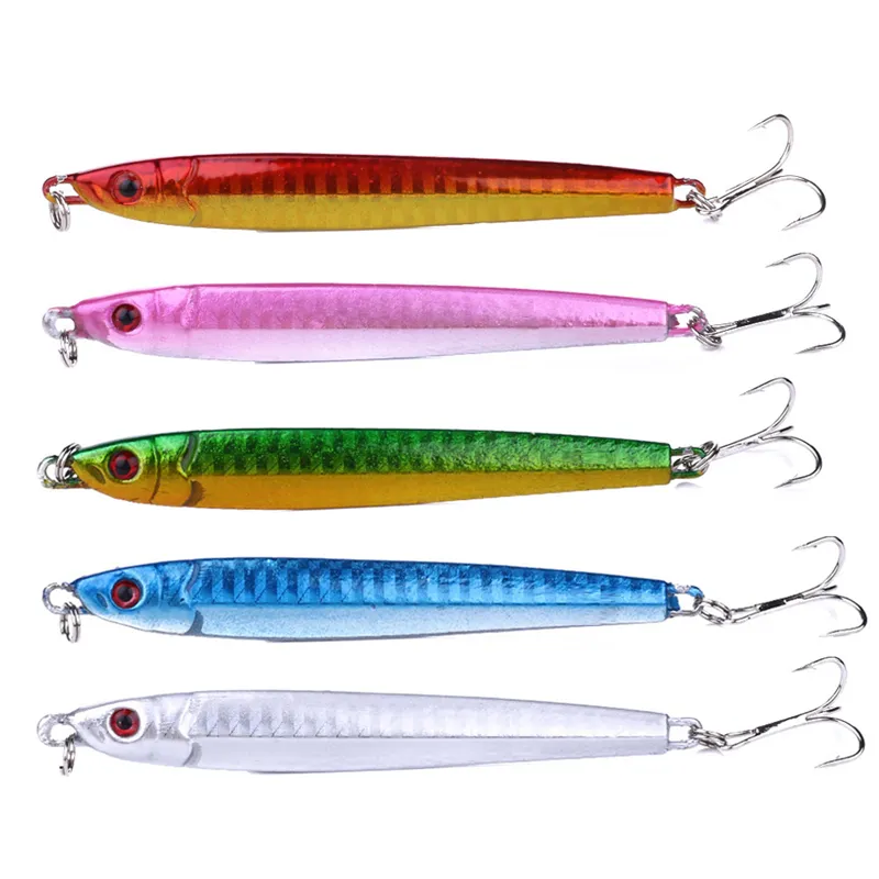 NEW Metal Lead Fish bait Deep Diving Sinking 3D eye Hemiculter Bionic baits 9cm 30g Jigs iron Fishing Lures