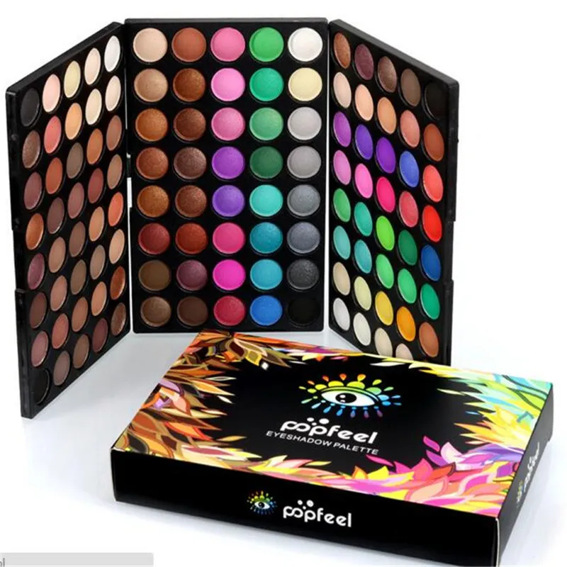 Popfeel 120 cores da sombra de Maquiagem Profissional Sombra de Olho Shimmer Fosco Eyeshadow Palette Set Kit DHL frete grátis