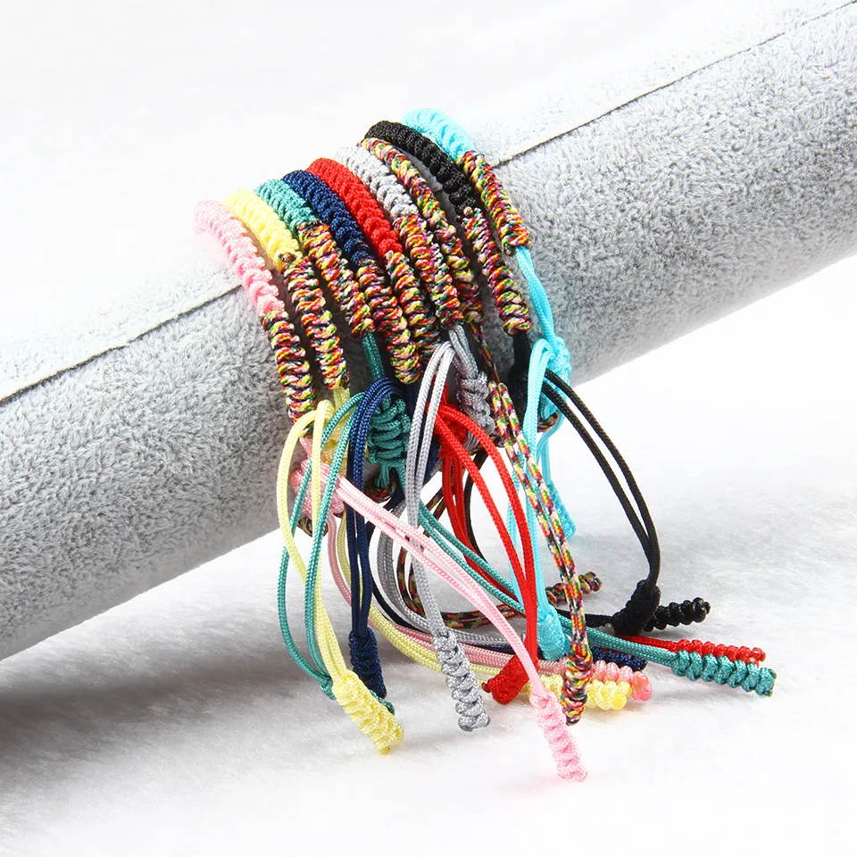 Ailatu mode été sable plage bijoux en gros multicolore à la main tressage macramé Bracelets nouveau Bracelet pour cadeau