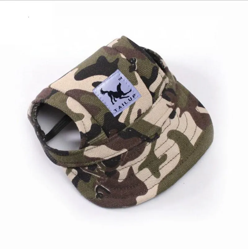 Hond Apparel Merk Hoed met Oor Gaten Zomer Klein Huisdier Canvas Cap Puppy Honkbal Visor Hats Outdoor Accessoires YWY898