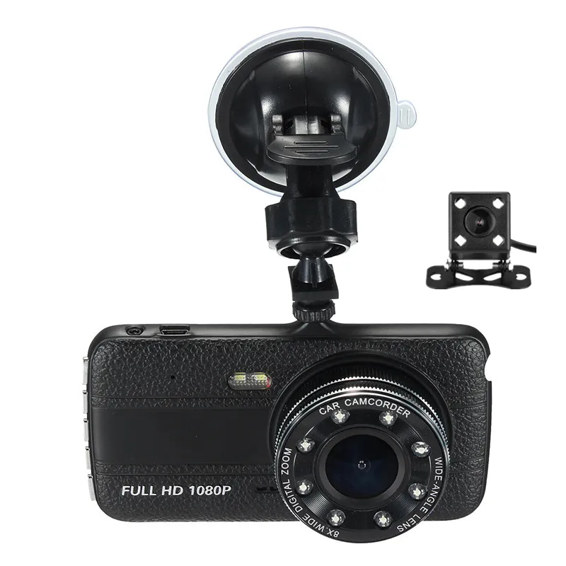 4" IPS-Bildschirm 1080P Full HD Auto-DVR-Recorder Dashcam Fahrvideokamera 170° Blickwinkel Sternenlicht Nachtsicht 2-Kanal-Doppelobjektiv