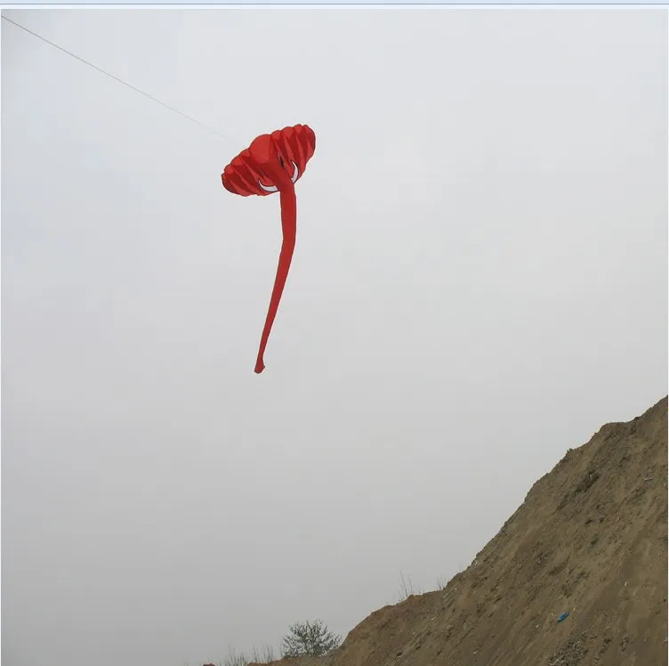 Free Shipping!!5.2m Red single Line Stunt The elephant POWER Sport Kite