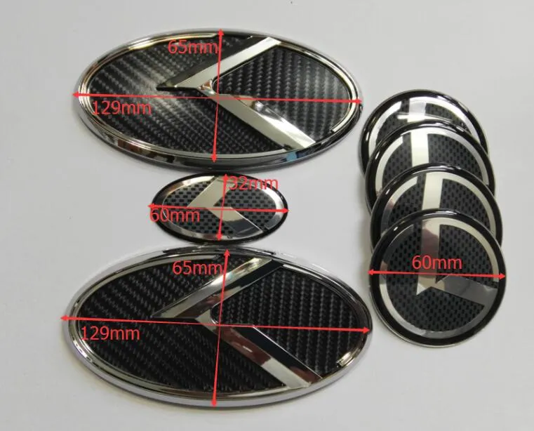 7pcs 3D Kara Karbon K Amblem Çıkartması Kia Yeni Forte Yd K3 2014-2015 Araba Emblems284p