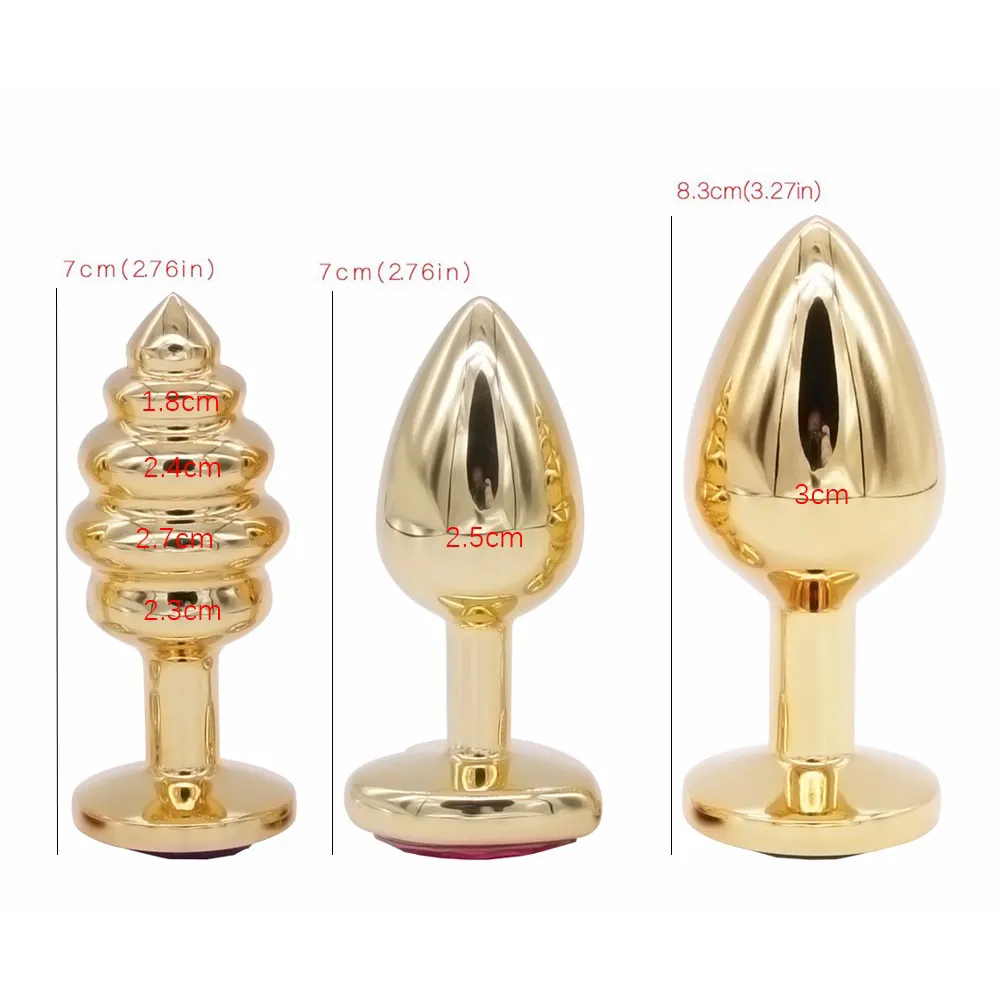 gold anal plug Golden Diamond Weighted Metal Anal Plug