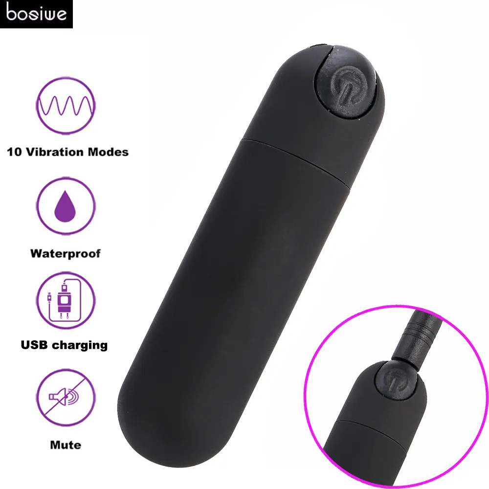 ミニ弾丸USB強力バイブレーター10スピード振動肛門バイブレータークリトリウムGスポット刺激装置マッサージャー大人のセックスのおもちゃ