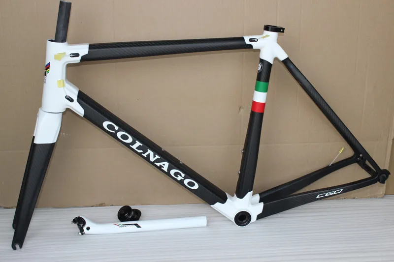 Colnago C60 T1000 전체 탄소 섬유 도로 자전거 프레임 세트 탄소 자전거 프레임 BB386 크기 XXS XS S M L XL 광택 매트 마무리