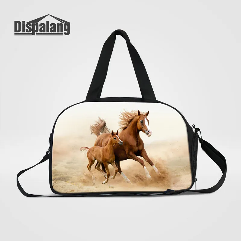 3D Printing Horse Animal Travel Duffle Bag Met Schoenen Zak Canvas Heren Bagage Crossbody Tassen Journey Schoudertassen Duffel Messenger Bags