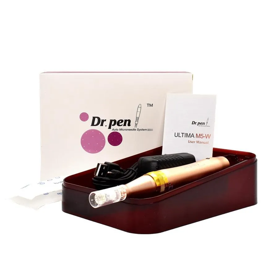 Dr Pen Ultima M5-W Dermapen Stämpel Auto Microneedle Justerbar 0,25 mm-3,0 mm Anti Aging + 2 st 12 Nålpatron