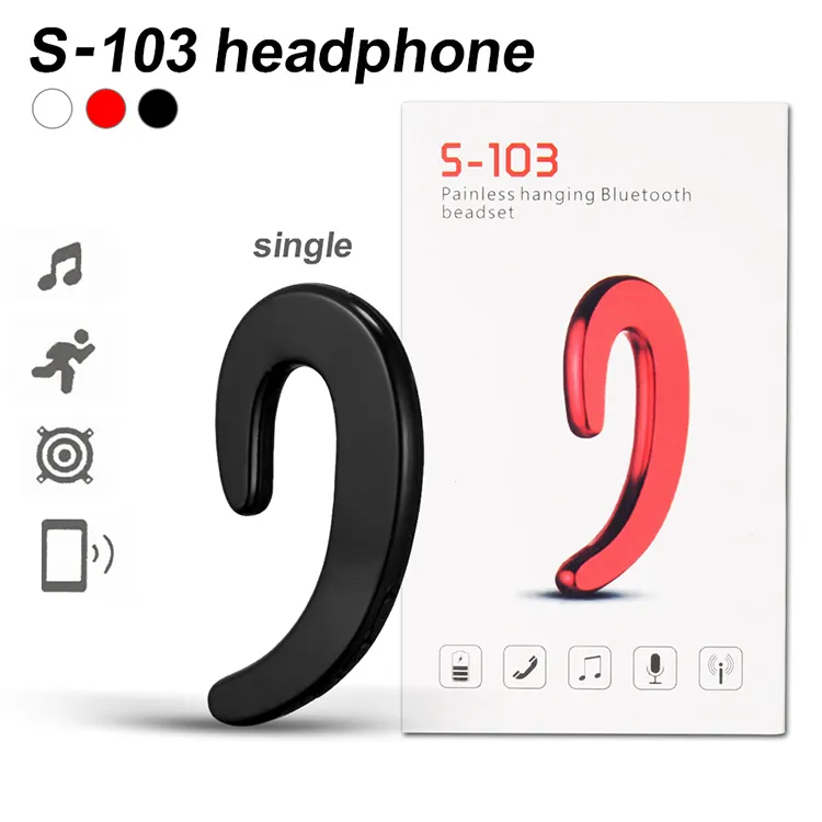 S103 Écouteurs Bluetooth Casque Stealth Sport Casque Pour Iphone Samsung Seul Écouteur Pour Les Deux Oreilles Avec Câble De Charge Paquet