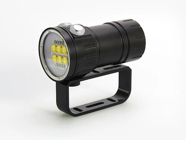 PH14-4 IPX8 300W undervattens 80m 28800lm LED-bilddykning ficklampa Markera LED-fotografering Video Tactical Torch Light