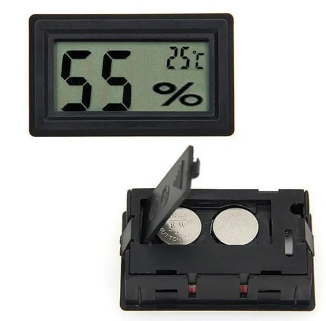 Mini thermomètre numérique LCD intégré, hygromètre, température et humidité, thermomètre d'intérieur, noir et blanc, SN1074