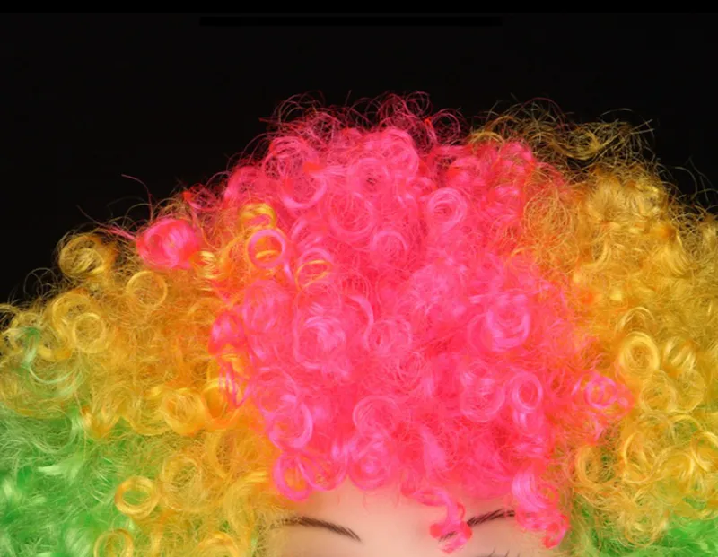 Perruque Clown Multicolore Explosive - Pour Enfant Et Adulte, Cosplay, Halloween, Carnaval, Match De Foot