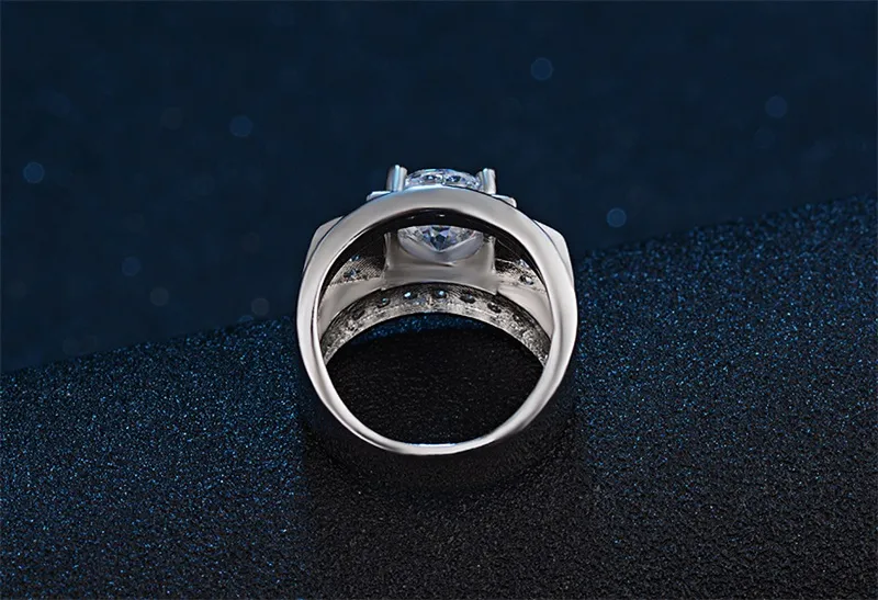 Yhamni Fashion Original 100 925 Silver Promise Engagement Rings for Paren Men Women Wedding Ring Luxe 1CT CZ Zirkon Jewelry K6051323