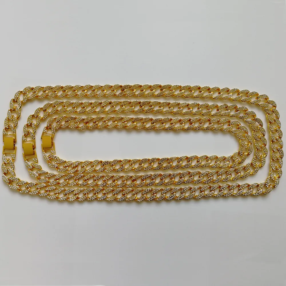 Collar cubano de diamantes lleno de 18 pulgadas, 20 pulgadas, 24 pulgadas, 30 pulgadas, collar de joyería brillante para hombres, cadena de eslabones cubanos con cadena de Miami con hielo 6119826