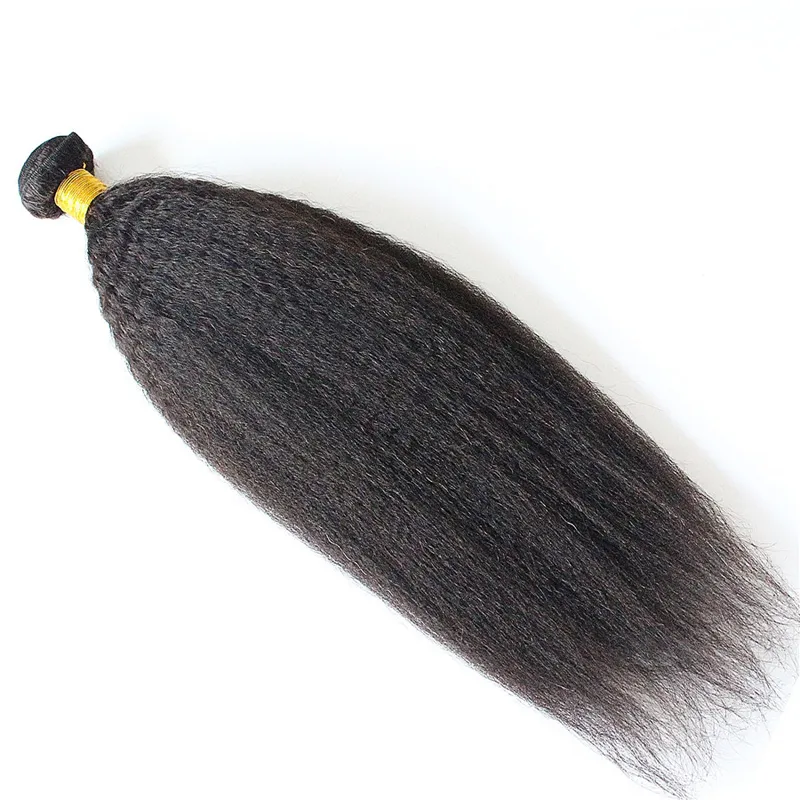 Grube Yaki Kinky Proste Brazylijskie Włosy Wiązki Pakiet 100g Human Hair Bundles Yaki Prosto10 "-26" Non Remy Hair