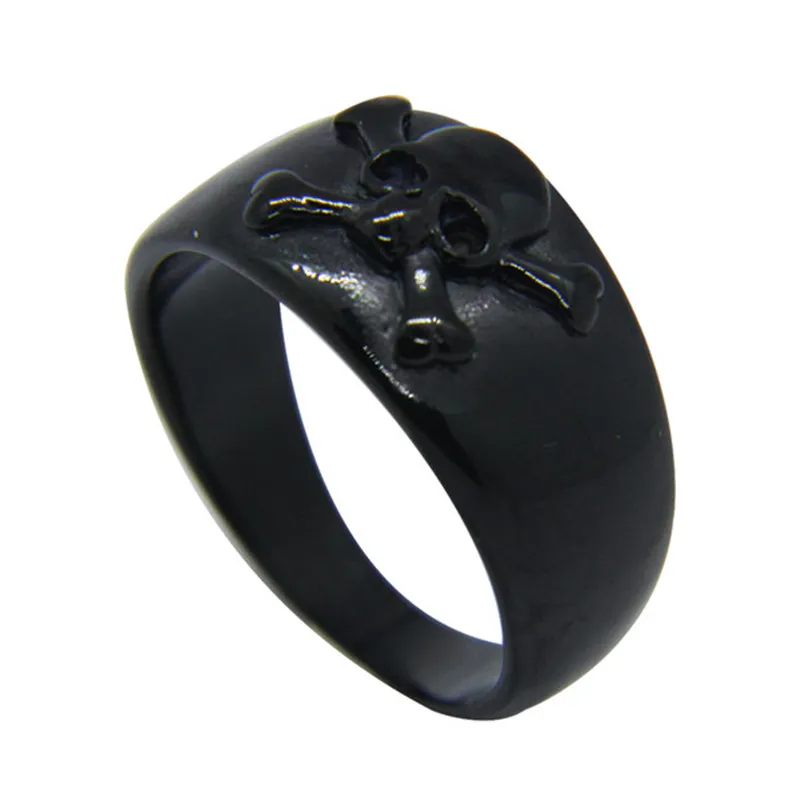 5 pçs / lote mais novo projeto unissex anel de caveira de prata de ouro preto aço inoxidável 316l moda jóias anel de motociclista popular