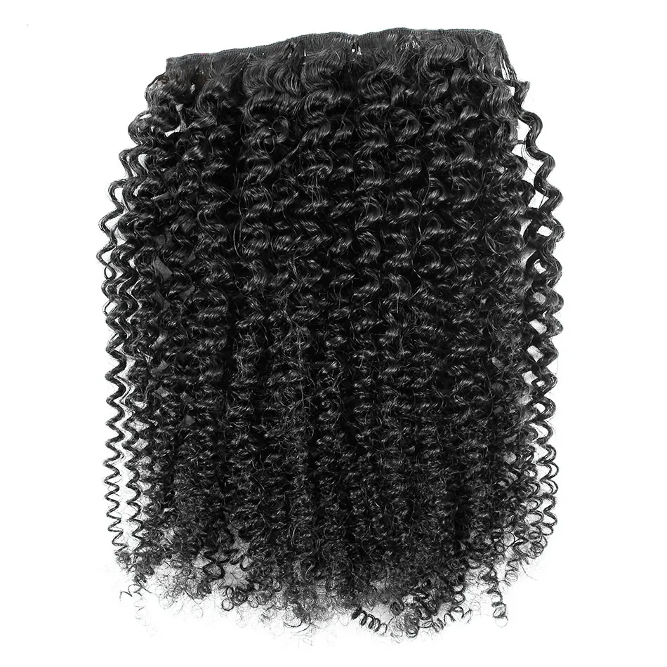 Mongolian kinky curly hair clip in clip in human hair extensions Natural Hair Clip Ins 4b 4c