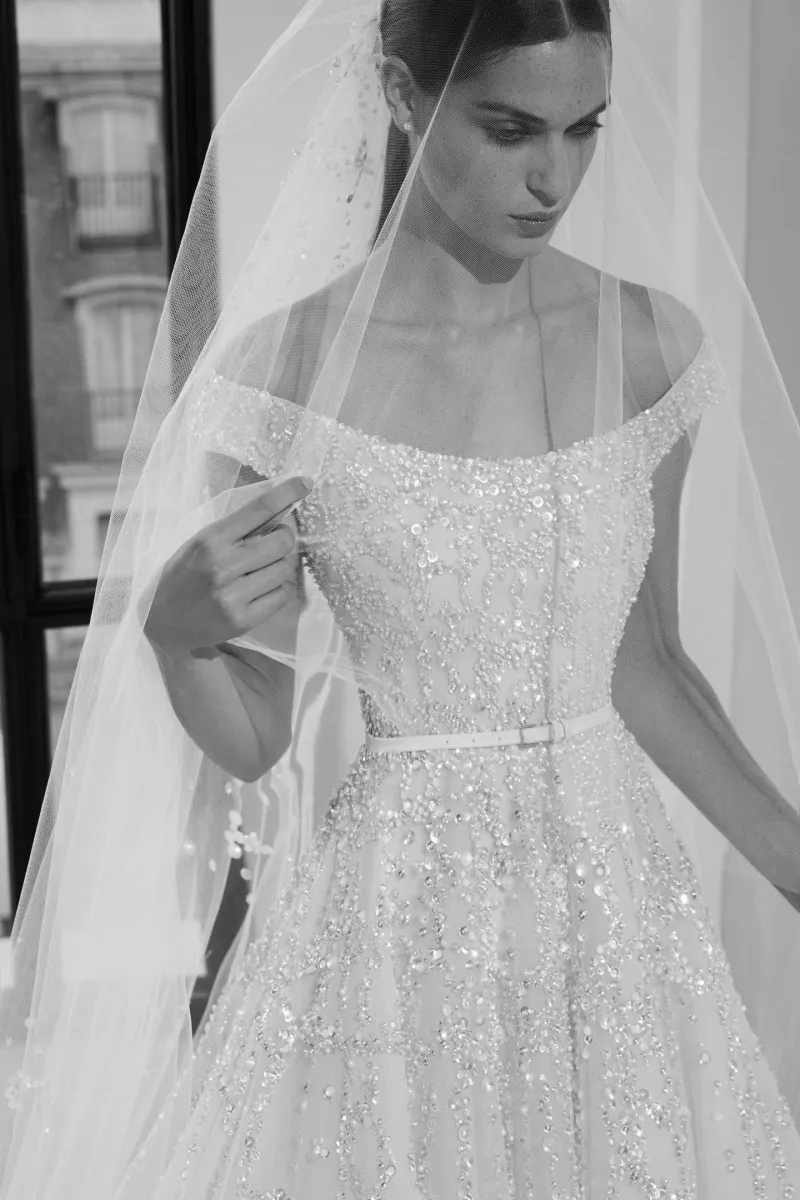 blue elie saab wedding dress A-line Dusty Blue Tulle Long Custom Bridesmaid Dresses , BN1277 – MarryLover main image 1