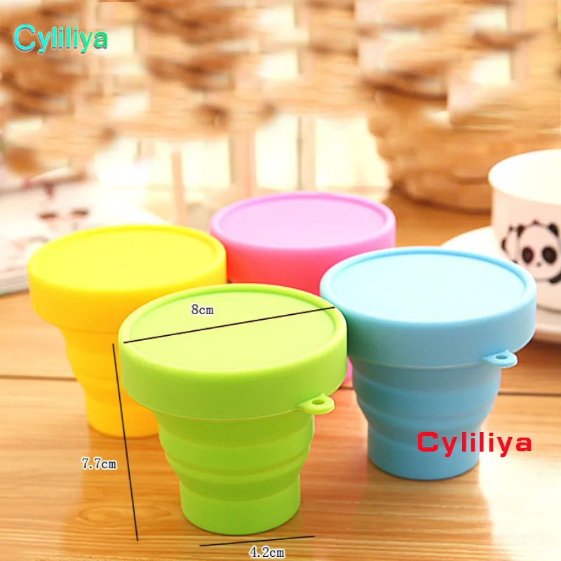 2018 taza plegable de silicona creativa 170 ML botellas de agua plegables multicolor al aire libre Camping viajes vasos plegables