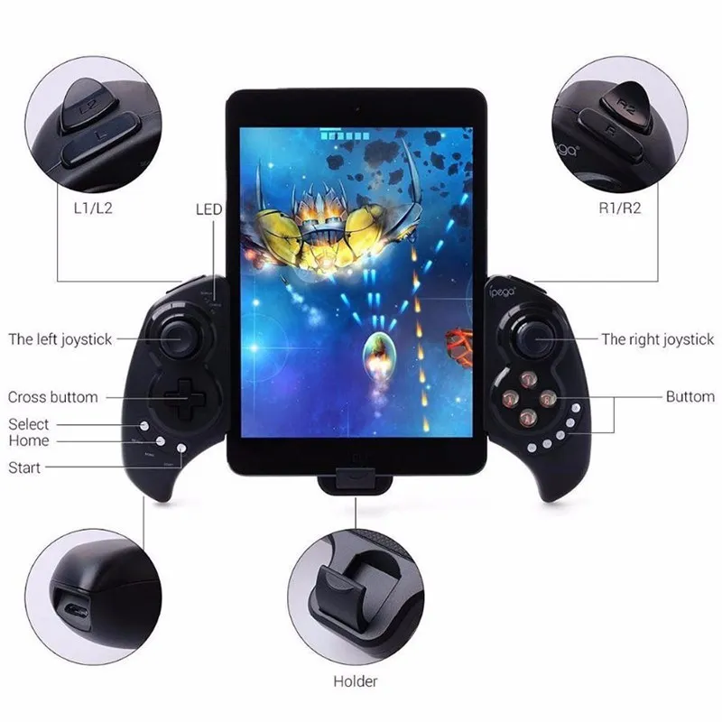 PG-9023 joystick na telefon PG 9023 Bezprzewodowy Bluetooth Gamepad Android Teleskopowy Gra Controller Pad / Android IOS Tablet PC