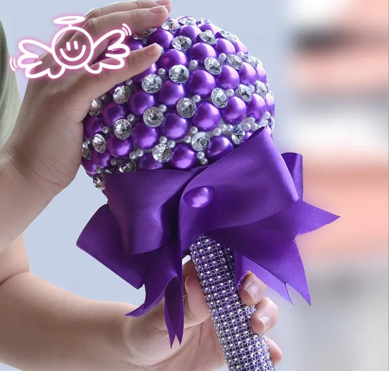 Вечный ангел труба жемчужина фиолетовый невеста держит цветок свадебный подарок