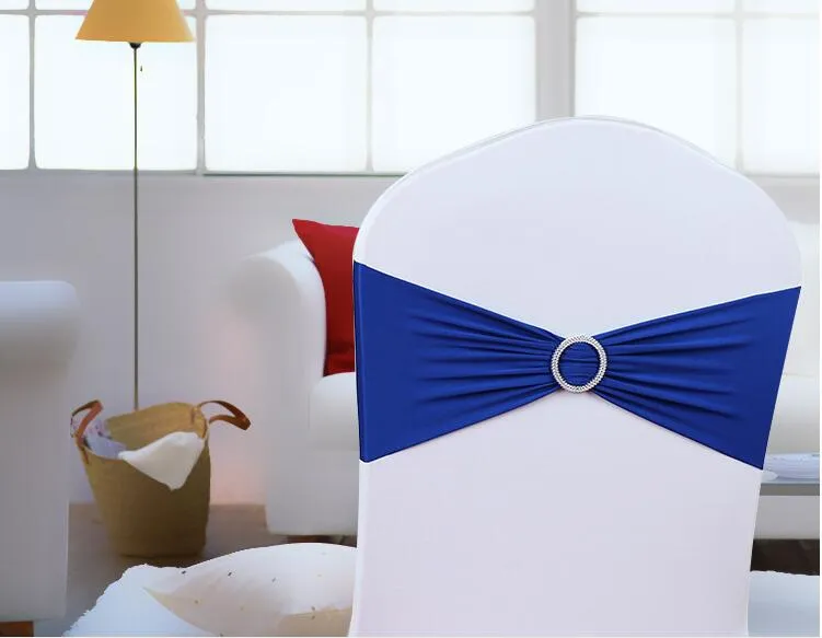 Capa de cadeira de casamento faixas elásticas elastano cadeira banda arco com fivela para casamentos evento festa acessórios3410261