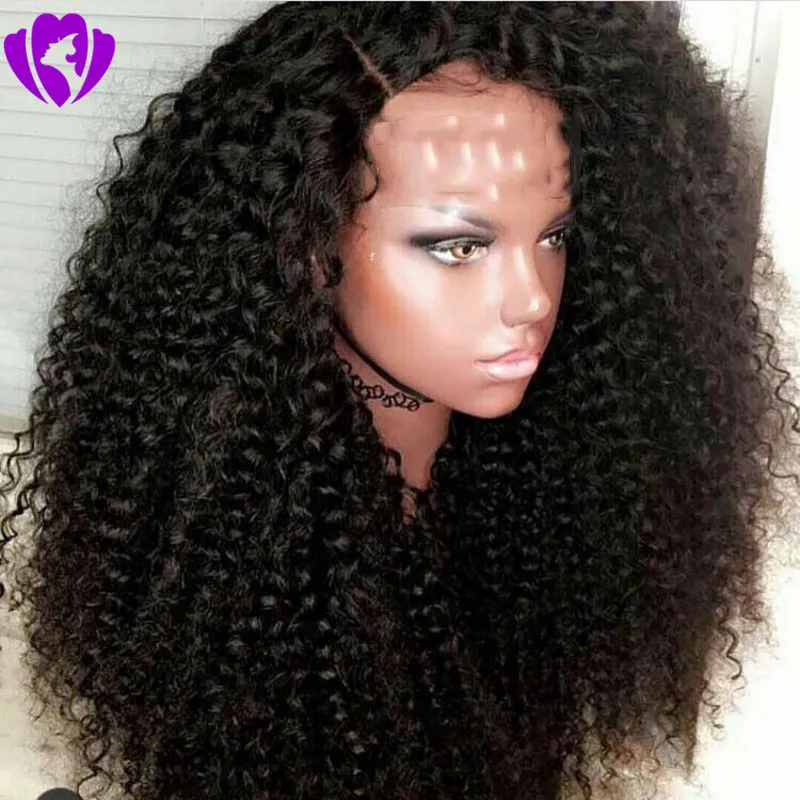 High quality Long Kinky Curly Heat Resistant Lace Front Wig Handmade Glueless Synthetic Natural Hairline Hair Wigs For Women